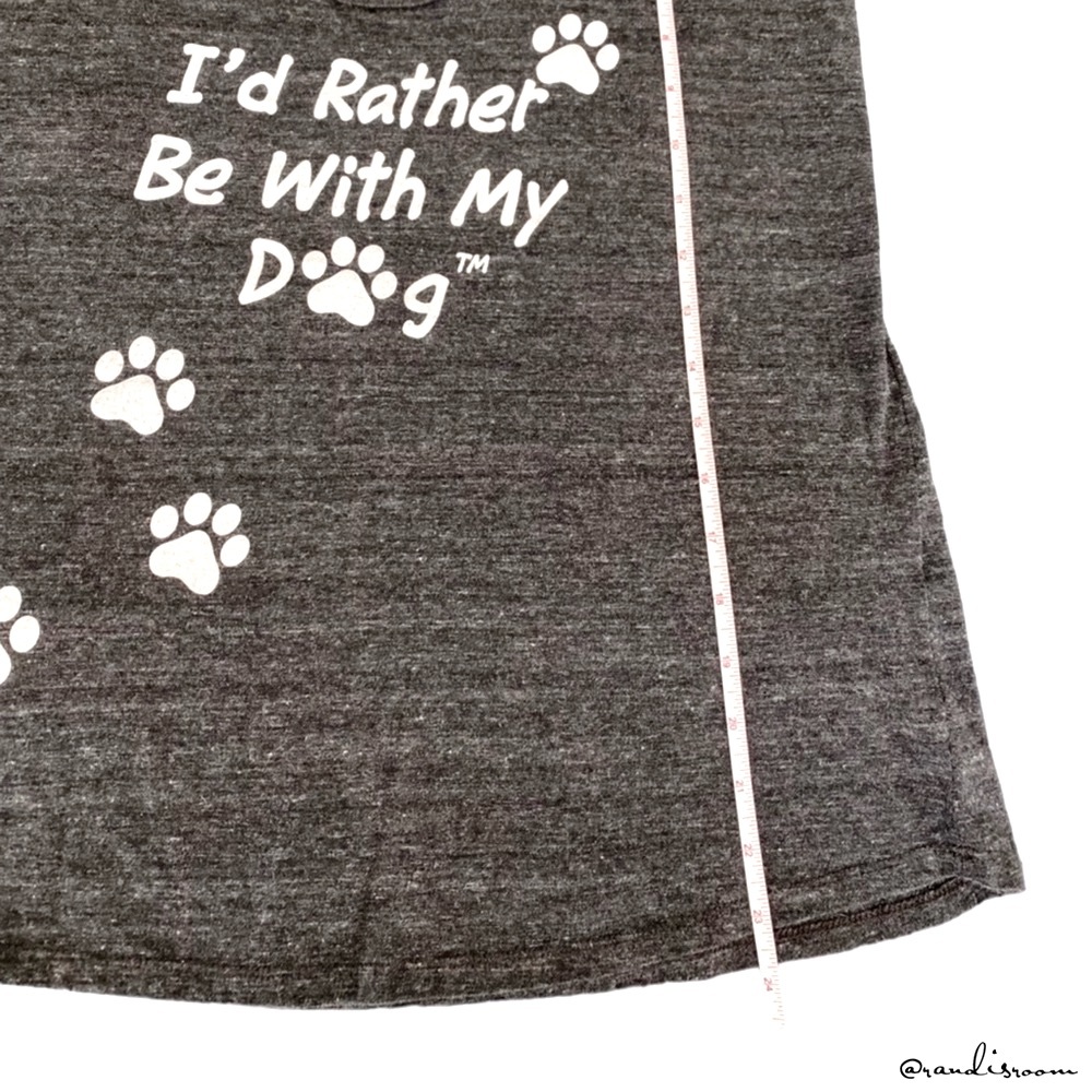 GUC Women’s “I’d Rather Be With My Dog” Graphic Racerback Gray Tank Top SZ L - Picture 9 of 10